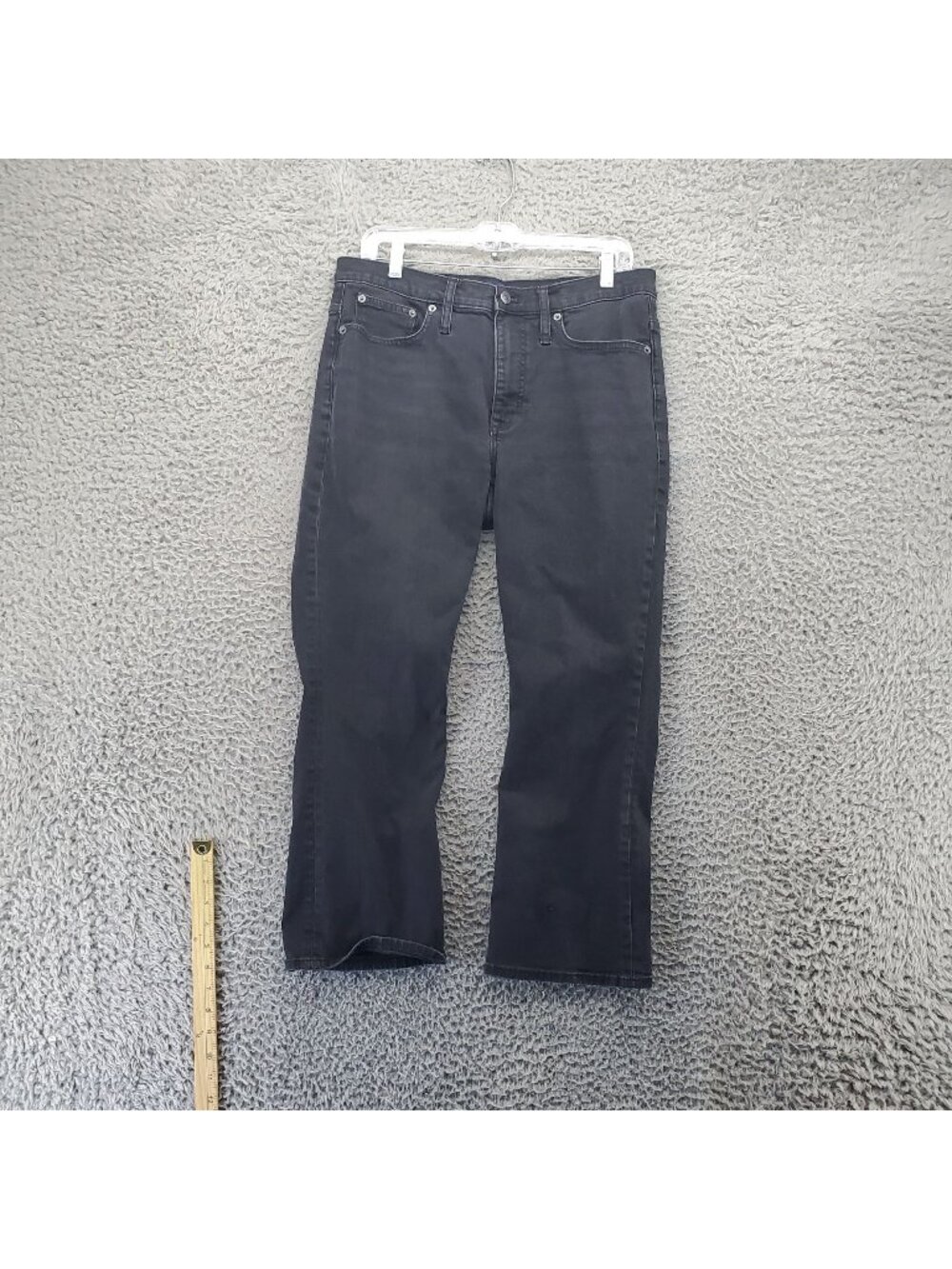 J.Crew Jeans Womens 30 Black High-Rise Crop Flare Stretch Cotton Denim